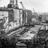 Gjutning vid byggnad nr 9 på pappersbruket Papyrus i Mölndal, 16/12 1964.