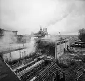 Gjutning vid byggnad nr 9 på pappersbruket Papyrus i Mölndal, 19/1 1965.