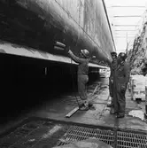 Arbetsbilder i botten på Baltic Press