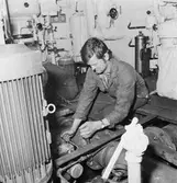 Arbetsbilder på Baltic Print i botten och maskinrum