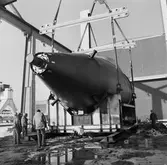 Lyft av akterskepp till ubåt typ Västergötland