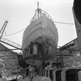 Isförhållande kring fiskebåtar i dockorna