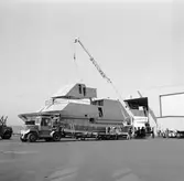 Lyft av däckhus och styrhytt till Norska Sesen båt nr 2