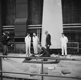 Kungens o Drottningens besök å varvet samt provtur med Norska Sesen