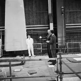 Kungens o Drottningens besök å varvet samt provtur med Norska Sesen