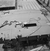 Arbete med 2 ans dockport i mellanhallen