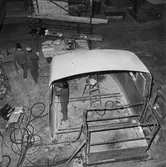 Tågfronten till högh. hetståg i plastverkst.