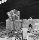 Arbete med bostadsplattformar till oljerigg och lyft till pråm för transport