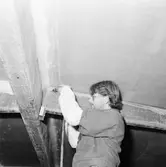 Plastarbete på testriggen