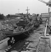 3 st fartyg i oscarsdockan och fartyg vid verkstadskajen