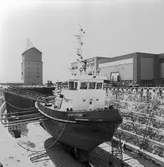 Bogserbåt och fiskefartyg i dockorna 2-5