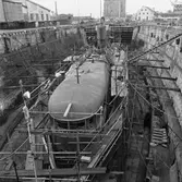 Ubåten Forellen och Gäddan pågående arbeten i docka 4 o 5 samt verkstan