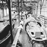 Segelbåten Viggen under arbete i båtverkstan