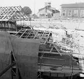 Ställningar runt ubåten Sjöbjörnen i oscarsdockan