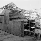 Ställningar runt ubåten Sjöbjörnen i oscarsdockan