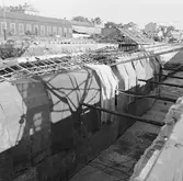 Ställningar runt ubåten Sjöbjörnen i oscarsdockan