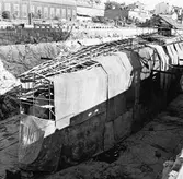 Ställningar runt ubåten Sjöbjörnen i oscarsdockan