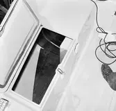 Motor ombord på segelbåten Viggen