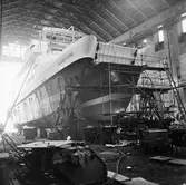 Katamaran på stapelbädden