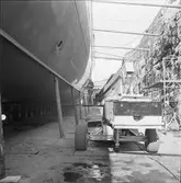 Sprutmålning av jagare i Oscarsdockan