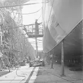 Sprutmålning av jagare i Oscarsdockan