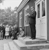 Väla skola, Skansen. Talar vid invigning.