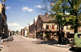 Kungsgatan norrut, i korsningen vid Norrgatan. Växjö, 1974