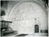 Tortuna sn, Västerås kn.
Väggparti med kalkmålningar i norra delen av Tortuna kyrka, 1933.