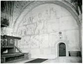 Tortuna sn, Västerås kn.
Väggparti med kalkmålningar i norra delen av Tortuna kyrka, 1933.