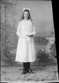 Ateljéporträtt - Tyra Jansson från Tuskö, Börstil socken, Uppland 1922