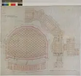 No 168  Nordiska Museet. Ritning till stengolf i Absiden.