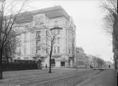 Rappska huset i hörnet Sysslomansgatan - Skolgatan, kvarteret Hervor, Luthagen, Uppsala år 1908