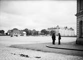 Vaksala torg innan bygget av Vaksalaskolan, Uppsala, sannolikt tidigt 1920-tal