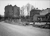 Rivning av bostadshus, Klostergatan - Östra Ågatan 15, Uppsala december 1935