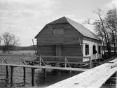 Ekolns Segelklubbs föreningslokal under byggnation, Skarholmen, Sunnersta, Uppsala juni 1933