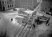 Spårvagnar på Stora Torget, Uppsala 1939