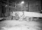 Centralbadets simhall under byggnation, Östra Ågatan, Uppsala december 1940