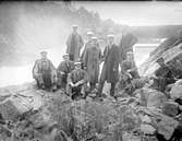 Medlemmar i manskören Orphei Drängar vid dammanläggning 1913