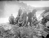 Medlemmar i manskören Orphei Drängar vid dammanläggning 1913