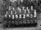Konfirmandgrupp. Präst.