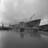 Dop och sjösättning av fartyget 158 M/T Stora.