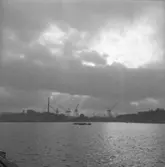 Vy över Sörviksvarvet och fosfatfabriken.