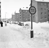 Snödrivor på Strömstadsvägen vintern 1959