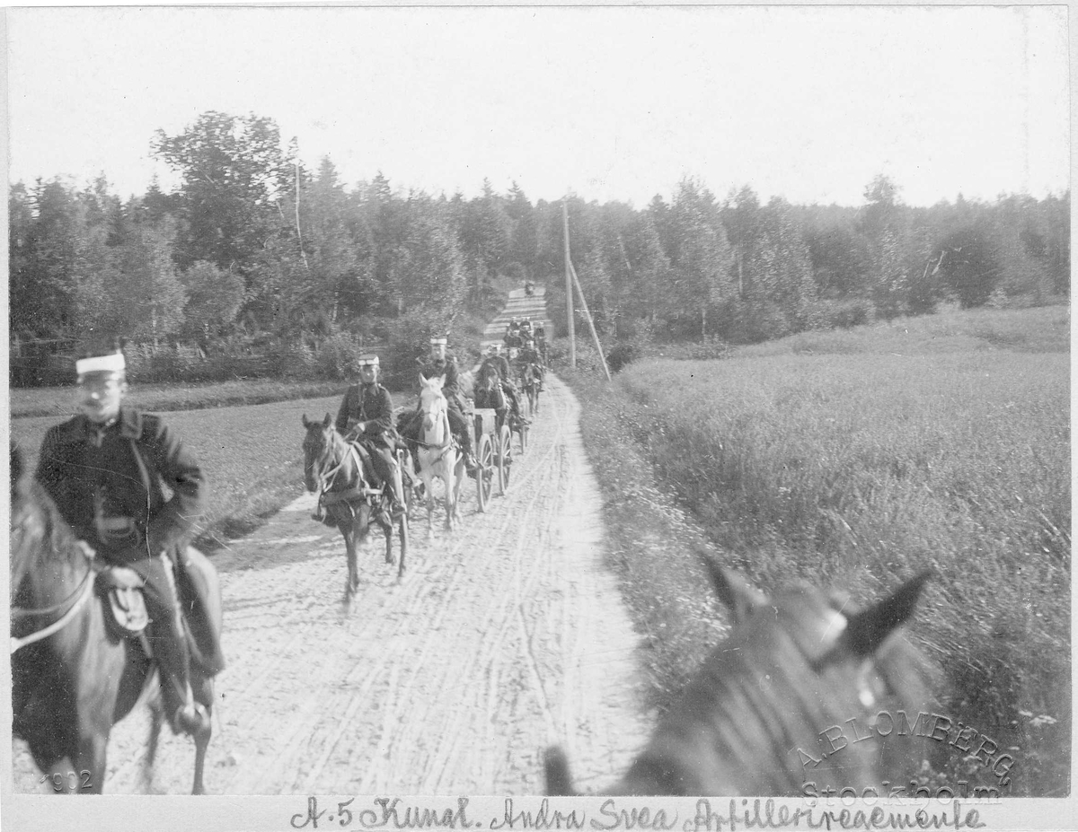 Anton Ambrosius Blomberg, Second Svea artillery regiment A 5 on march.