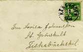 Text på Kuvertet: Fru Lovisa Johansson St. Grönskult Fiskebäckskil.