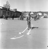 Trafikundervisning vid Kavla i Huskvarna. 1960-tal.