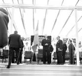 Kung Gustav VI Adolf på eriksgata i Huskvarna den 10 september 1954.