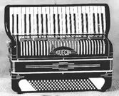 Dragspel tillverkat av Sjöholms dragspelsfabrik i Mölndal.