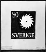 Ej realiserade förslag till nya frimärkstyper 1951. Konstnär: Lars Norrman. Motto: 
