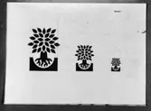 Förslagsteckningar till frimärket Världsflyktingåret, utgivet 7/4 1960. Konstnär: Randi Fischer-Gill. Foton 29/5 1967. 
